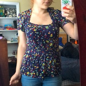 Anthropologie peplum confetti top